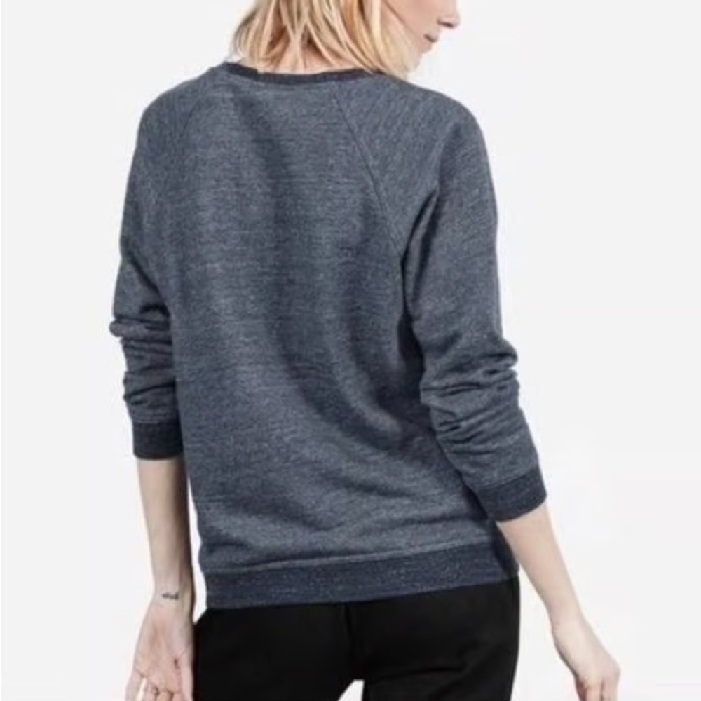 Everlane The Track Crew Sweatshirt | Heather Navy | Size S - Picture 1 of 5